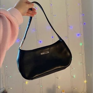 vintage y2k guess black baguette shoulder bag